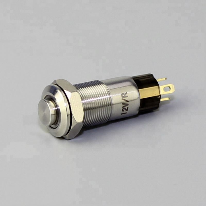 High Round Button Ring Illuminate Soldering terminal 4Pin SPST Metal 10MM Push Button Switch