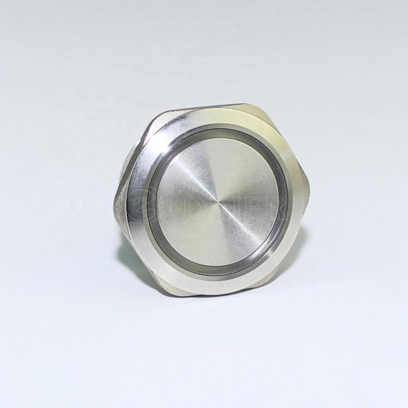 40mm Mounting Hole DPDT 12V Green Waterproof Luminous Push Button