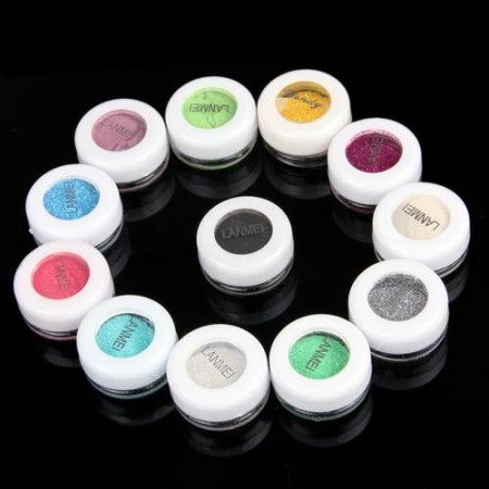 12 Glitter Mineral Eyeshadow Eye Shadow Pigments Makeup