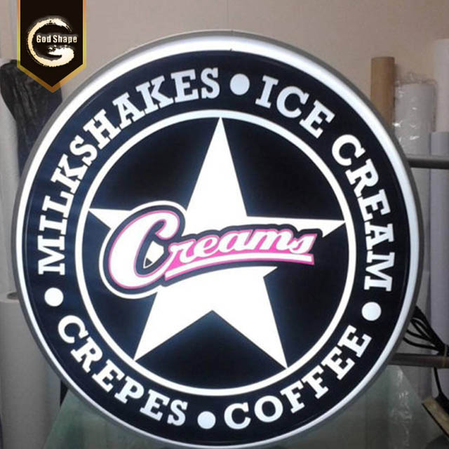 Factory price vacuum forming advertising led round light box