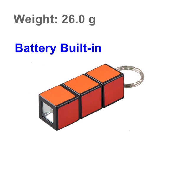 Gift MINI Plastic Magic Cube Keychain LED Light
