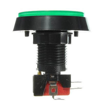 60MM Big Round Arcade Video Game Player Push Button Switch 5 Colors with Microswitch and LED Light Lamp