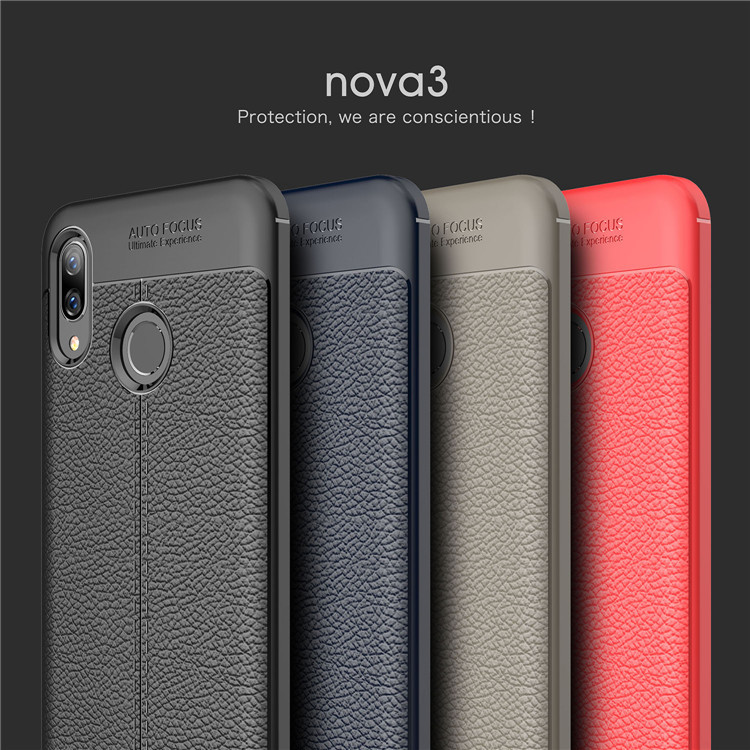 Hot Sell Litchi pattern Soft Tpu case for Huawei Nova 3 3i Cover