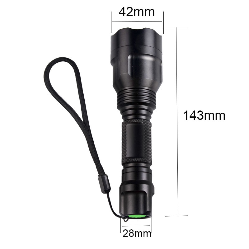 Aluminum High Power 10W Rechargeable Led C8 Led Flashlight for hunting