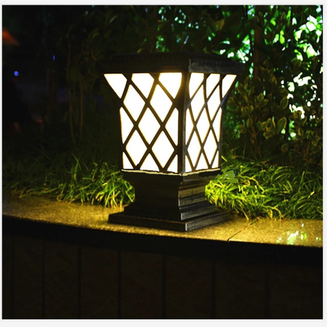 2019 Large luminous area lamp New Fashion LED Solar Ground Wall Pillar Post Garden Light(JR-CP12)