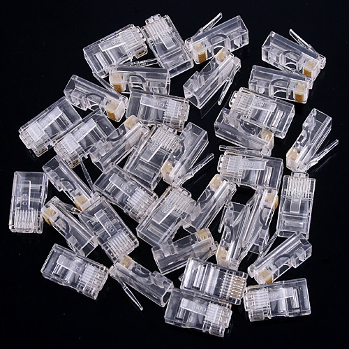 50 Set Of RJ45 RJ-45 CAT5 Modular Plug Connector for Network Cable Adapter Modular Plug Connector Wholesale + Boots/Caps