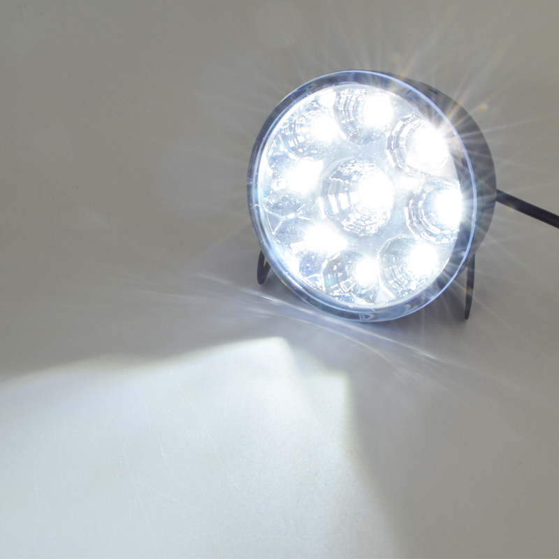 2PCS Bright White 9W LED Round Day Fog Light Head Lamp Car Auto DRL Driving Daytime Running DRL Car Fog Lamp Headlight