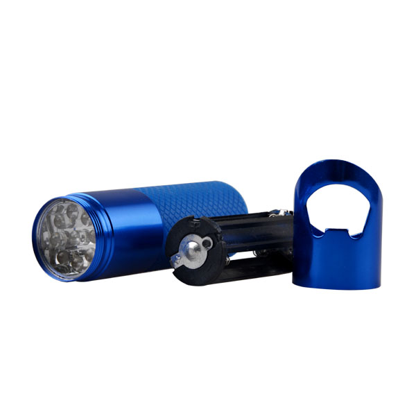 Glow in the Dark Metal Aluminum LED Flashlight with Bottle Opener