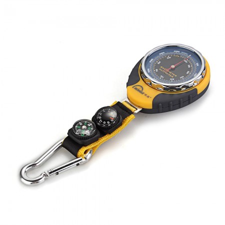 4in1 Compass Barometer Thermometer With Carabiner Camping Hiking Pocket