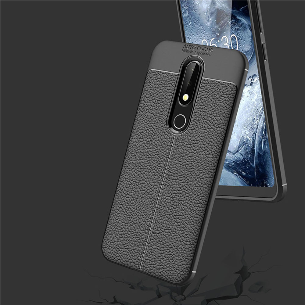 Hot Sell Litchi pattern Soft Tpu case for Nokia X6 Cover