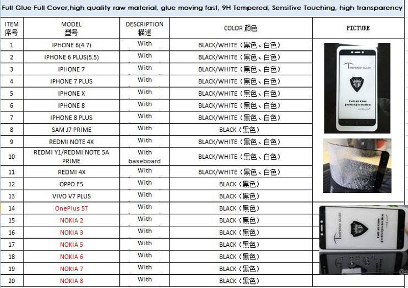 Tempered Glass Screen Protector for Moto X4 / 9H 2.5D Full Cover & Full Glue film