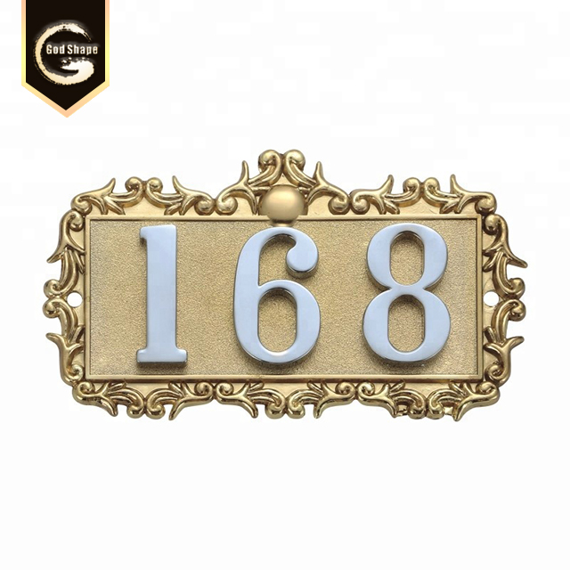 Cheap hotel door number plates and letters durable stainless steel plate 3D aluminum number plaque