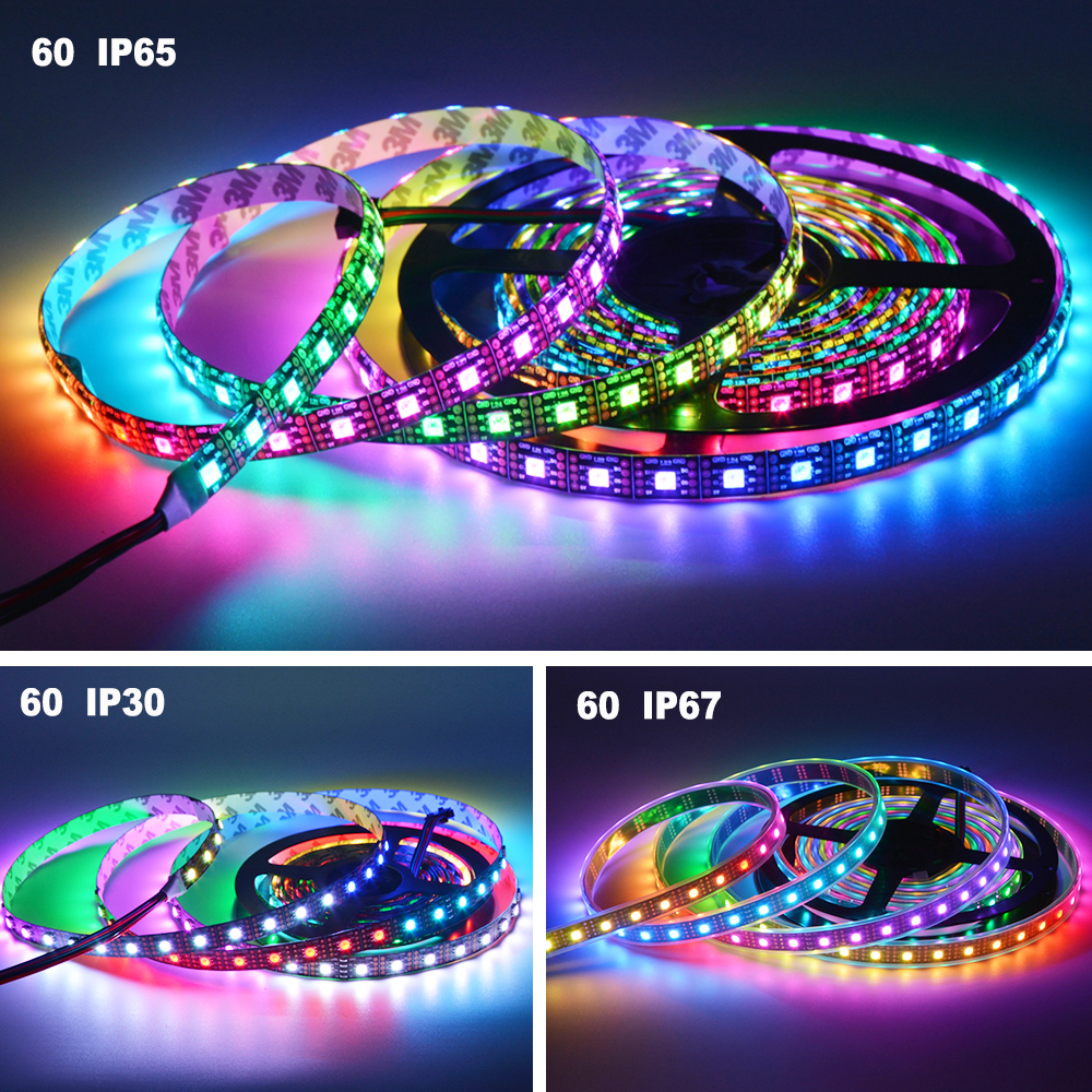 DC5V APA102 DATA and CLOCK seperately Smart led pixel strip;1m/2m/3m/5m;30/60/144 leds/pixels/m;IP30/IP65/IP67