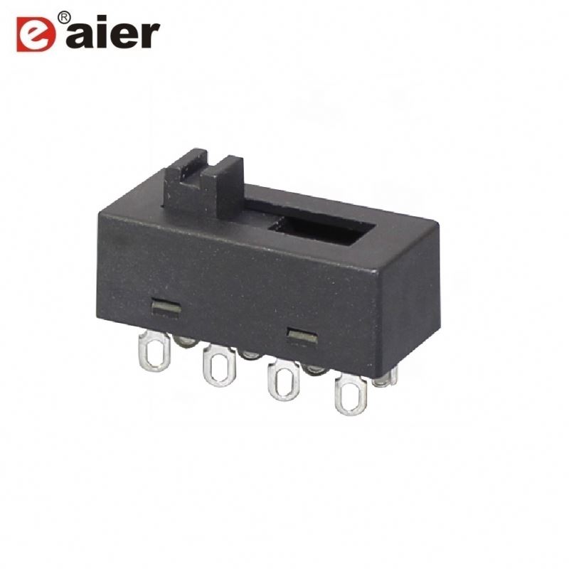 Electrical 8A 250VAC 8 Pin Plastic 2P3T Slide Switch With Solder Terminal