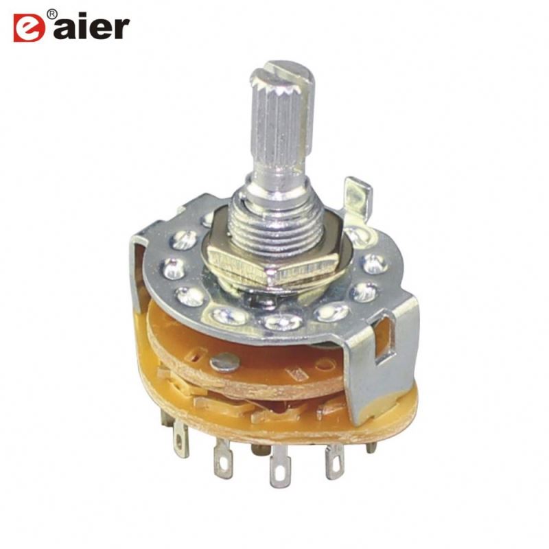 0.3A 250VAC Voltage Selector Switches With 20MM 18 Teeth Knurl Shaft