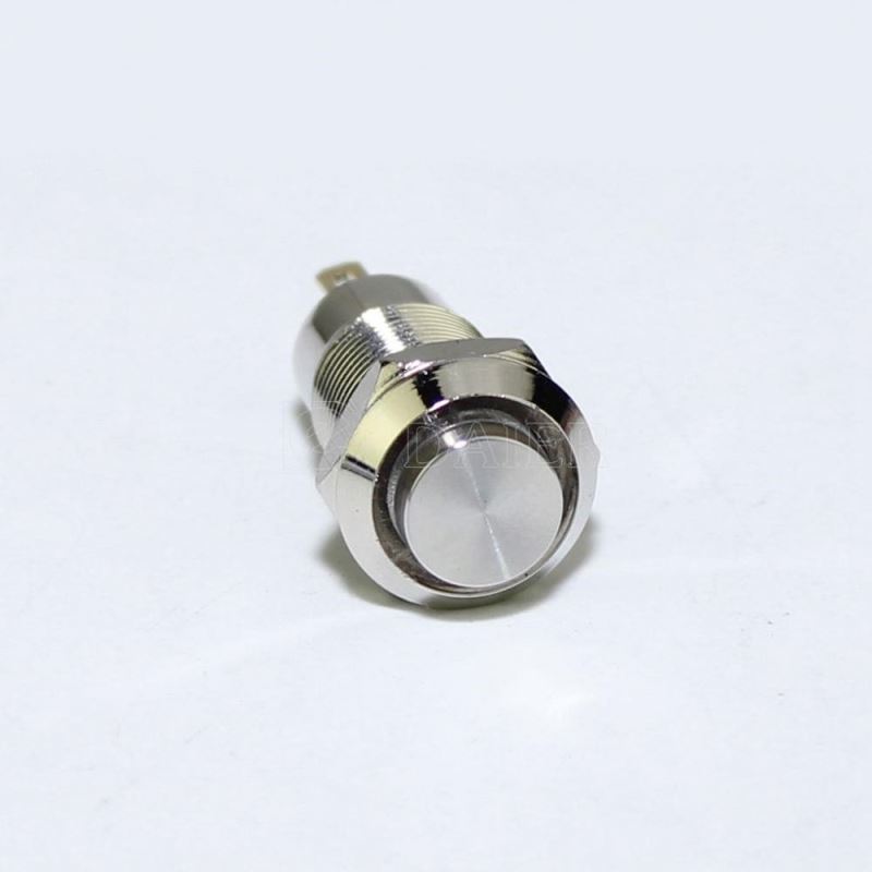 IP67 2A 36VDC 8MM ON OFF Latching Metal Mini 2 Pin Push Button Switch