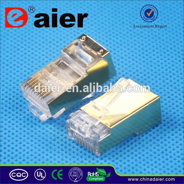 High Quality 8P8C ez-rj45 /gold plated cat7 plug/gold plated contacts