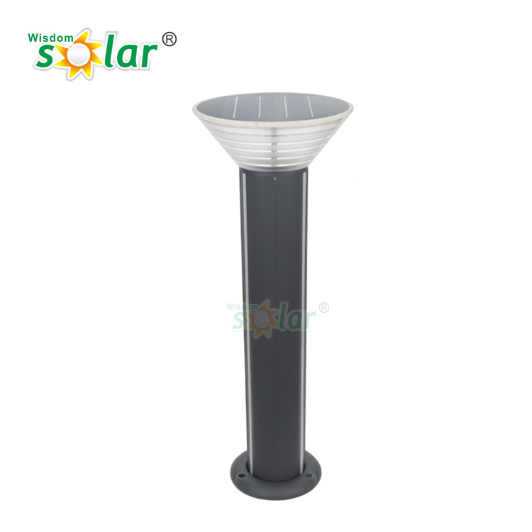 NEW design Aluminum solar garden bollard light with colorful LED strips