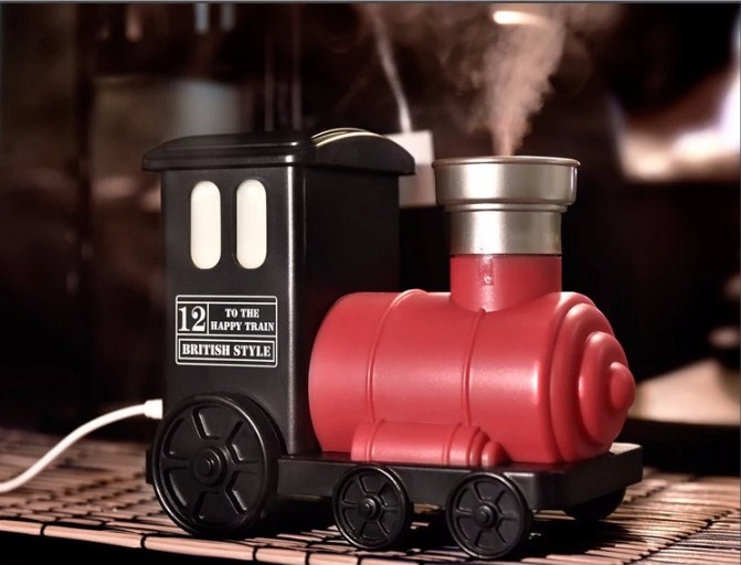 Mini USB Train Humidifier Desktop Luminous Household Spray Humidifier Creative Gift to Remember
