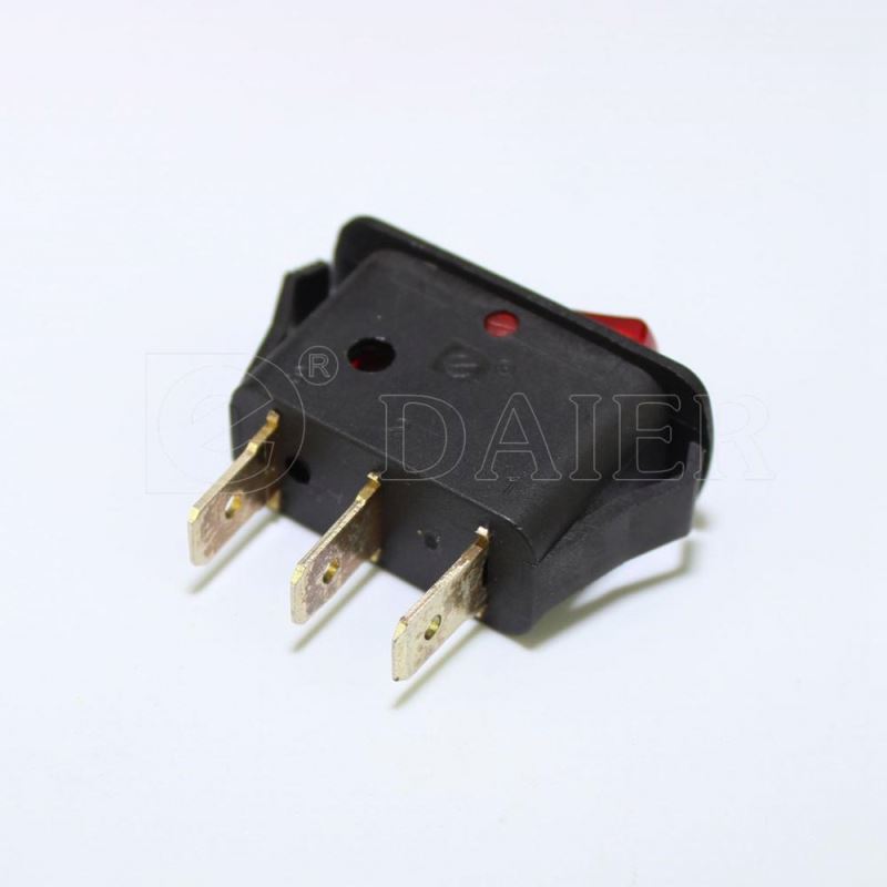 20A 3PIN ON OFF Single Pole 220V Illuminated Black Rocker Switch