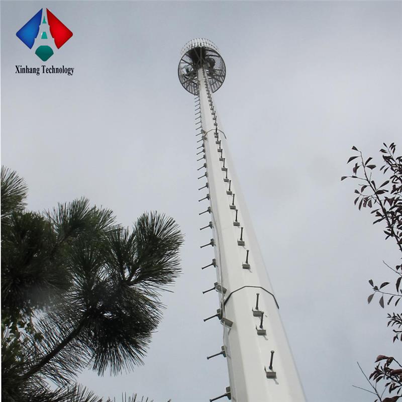 telecommunication steel antenna mast and communication single pipe galvanized monopole tower