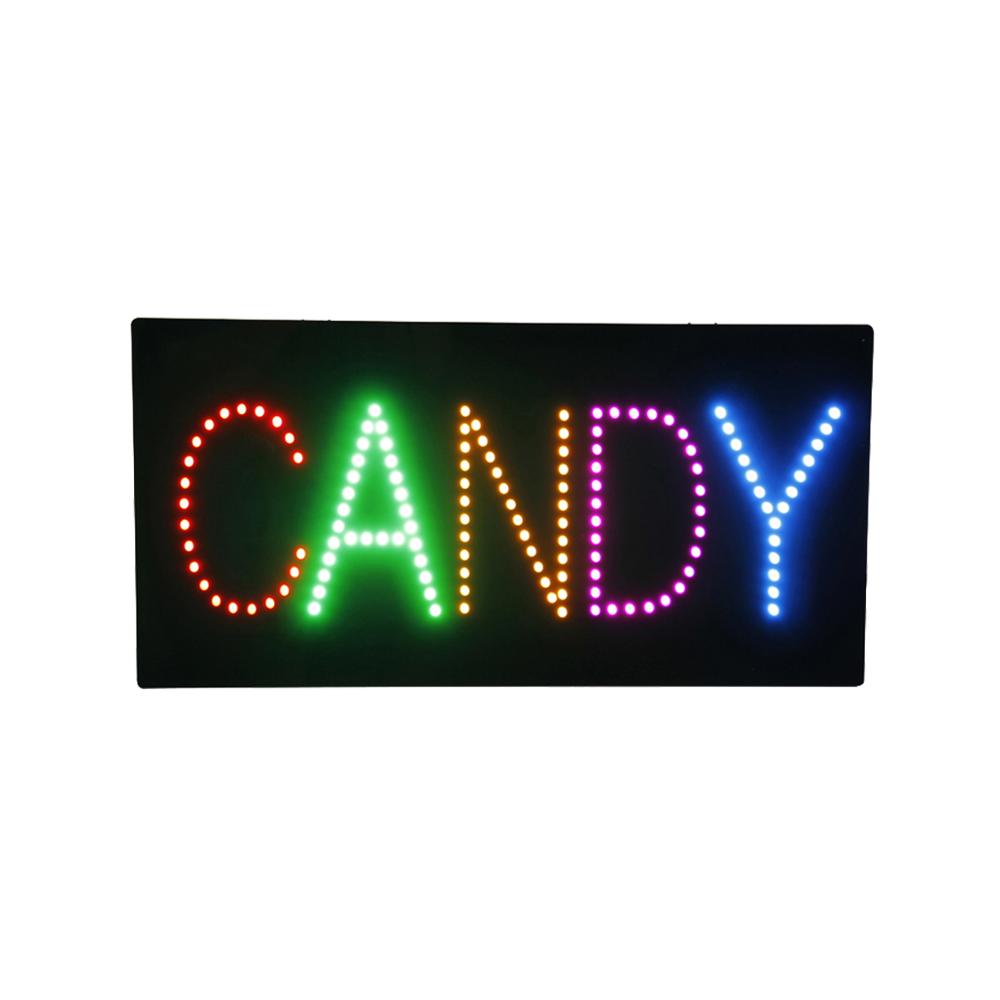 9*19'' Candy LED Open Sign, Super Bright Animation Customized Advertising Display Board