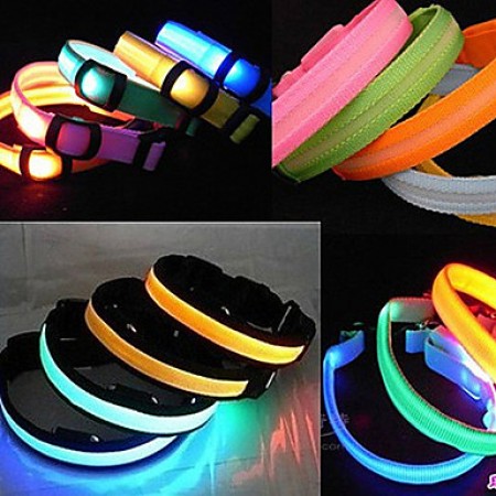 Adjustable LED Safety Nylon Collar for Pets (Assorted Colors, Sizes)