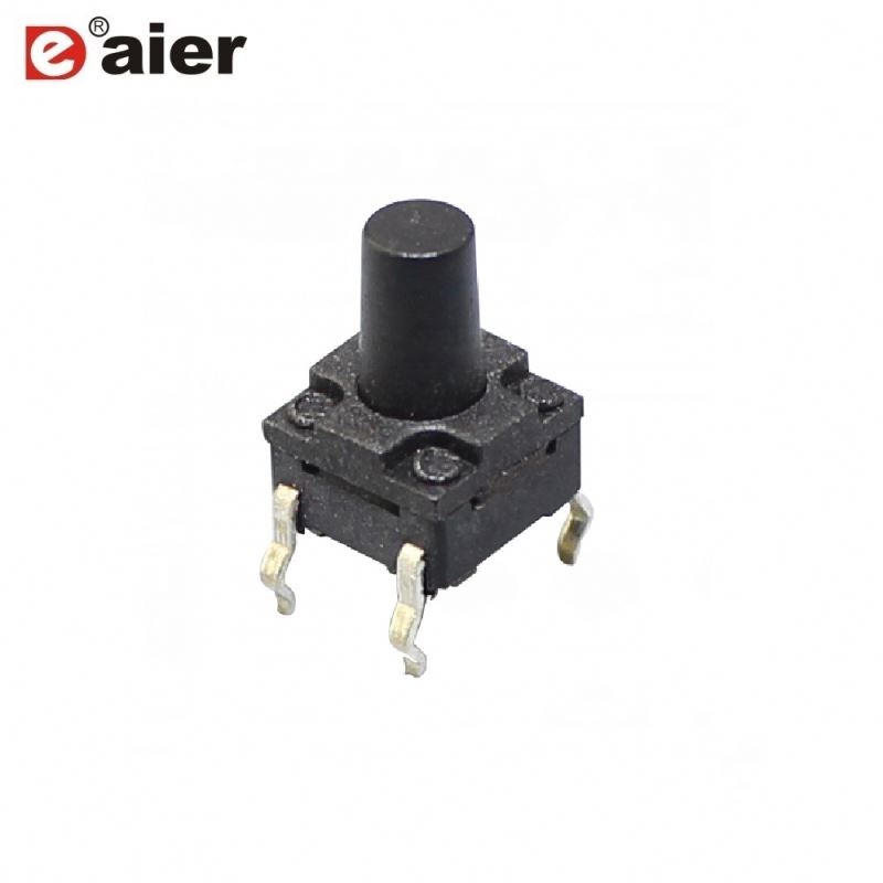 50mA 12VDC 6X6 Black 4 Pin Tactile Switch IP67 Waterproof Tact Switch