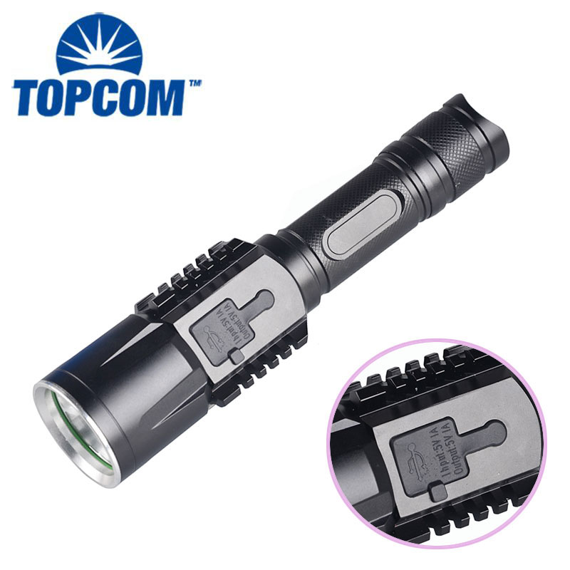 USB Chargeable Professional 10W LED Flashlight Super Bright 1000Lumens Portable Torch