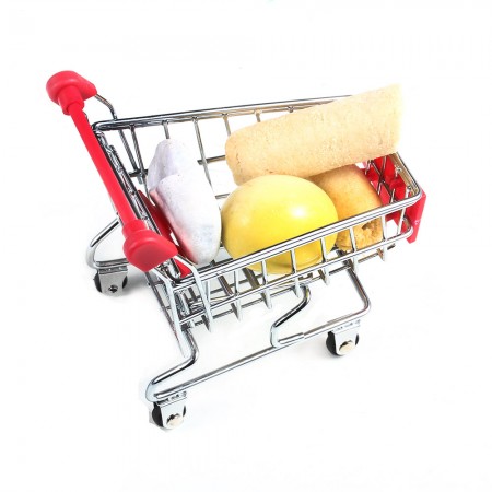 Parrot Bird Mini Supermarket Shopping Cart Shaped Toy Intelligence Growth Toy  Green/Yellow/Blue/Pink/Purple