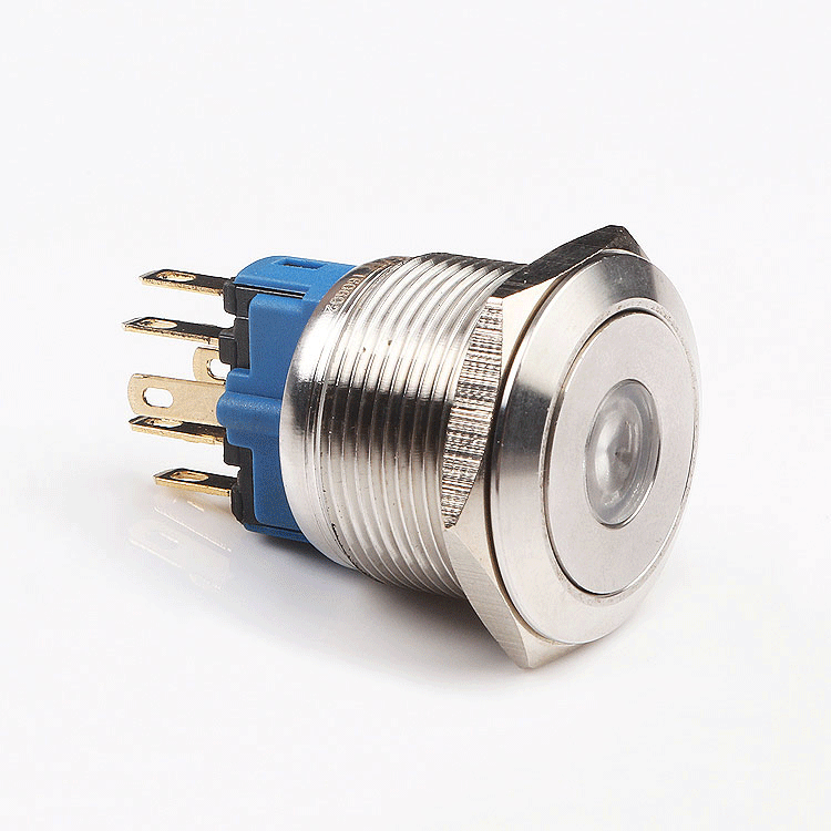 stable quality SPST 19mm illuminated push button switches with led light
