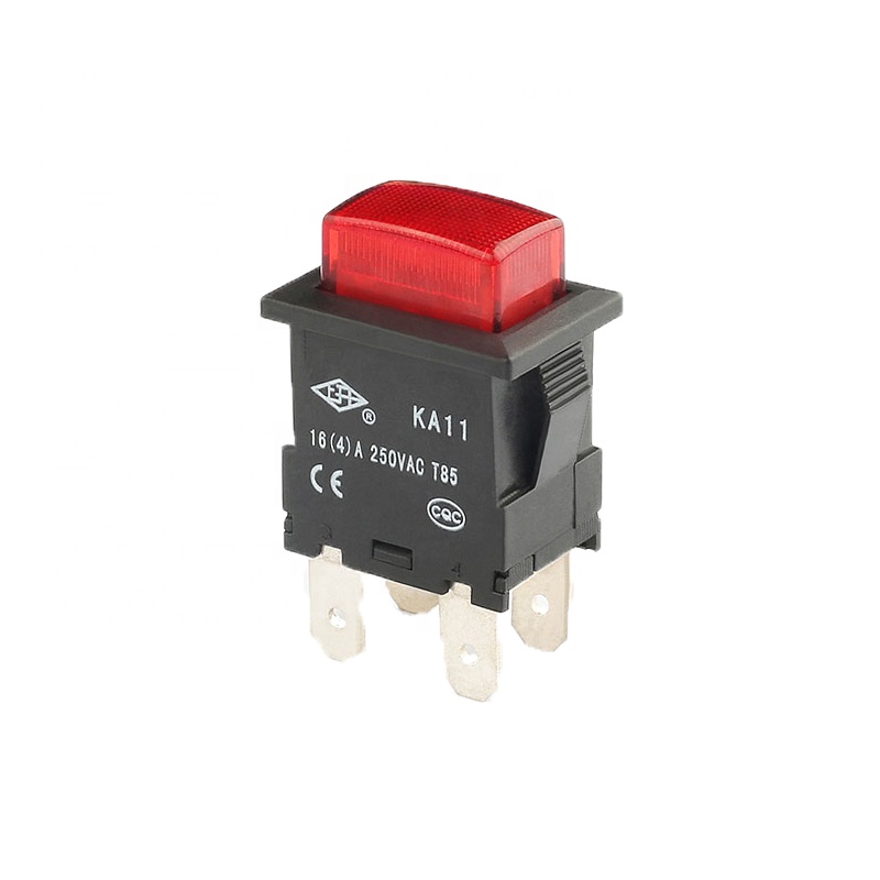 High quality 15A 250V AC double pole alternate push button switch with 2V LED