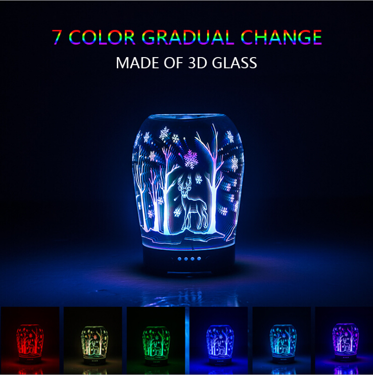 Hidly 100ml Glass Cool Mist Aroma Essential Oil Diffuser with Amazing 3D Visual Effect Gift for your favorite singer and idol