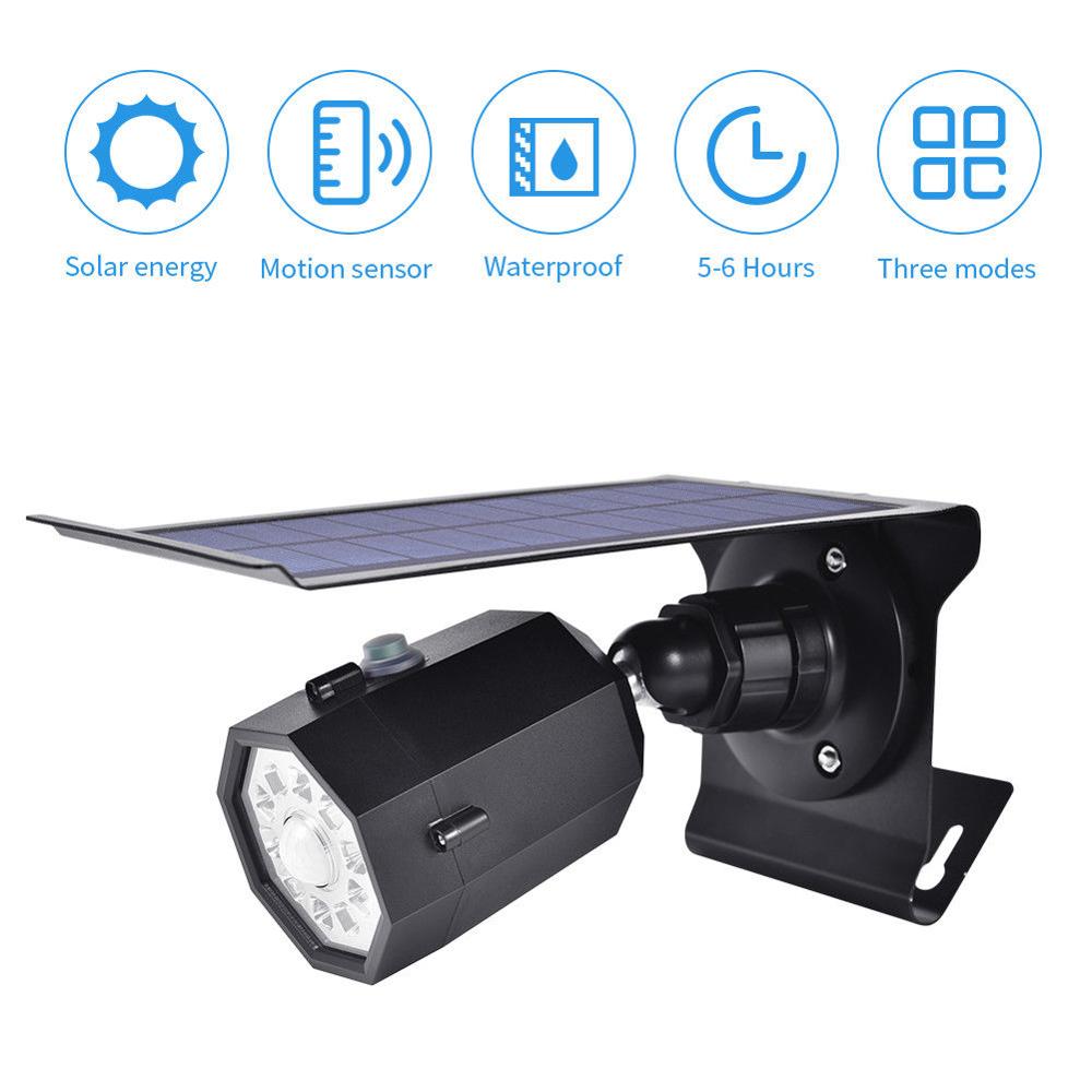 10 LED Dummy Camera Garden Floodlight Solar PIR Motion Sensor Outdoor Security Wall Light