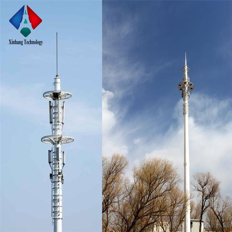 steel long lifetime cell tower 4g antenna communication monopole