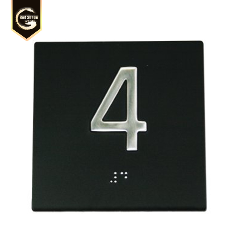 Factory CNC 3D Letters Custom Made Metal palgue Office Door Sign Restroom Street Number Sign