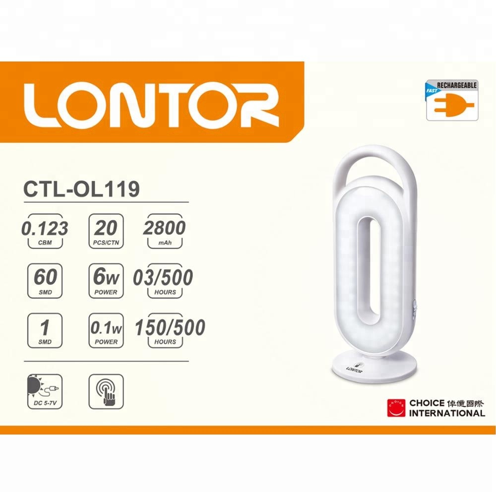 LONTOR Rechargeable  camping  lantern with night light   CTL-OL119