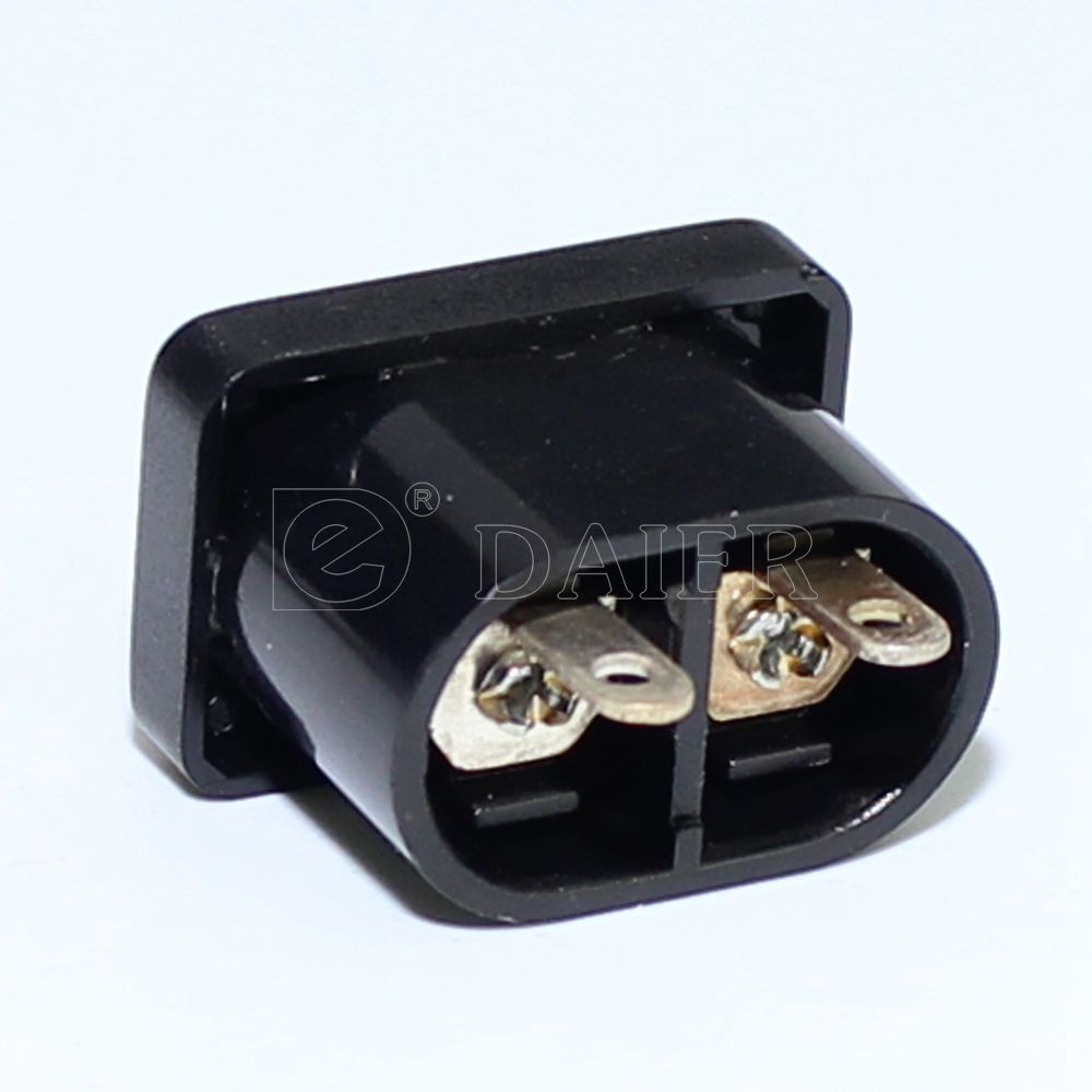 Male PCB Board Panel Mount 2 Pin C8 Type Power Socket Connector