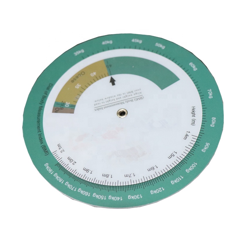 BMI wheel calculator scale Plastic body mass index medical wheel OEM