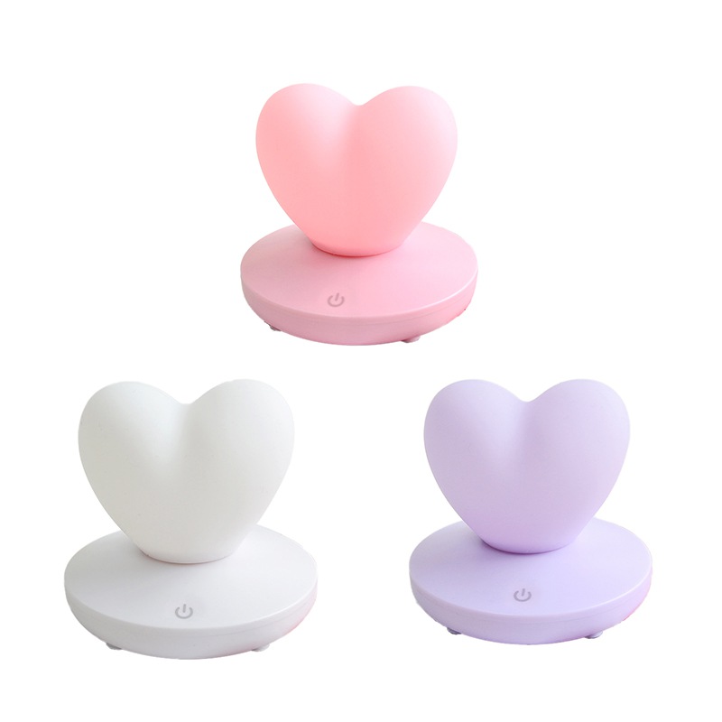 LED Touch Control Table Lamp USB Rechargeable girl Modeling lamp Energy saving Romantic Love Heart shape Decoration Night Light