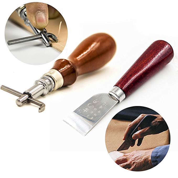 Hot Selling High Quality Leather Craft Tools Kit 18pcs Stitching Carving Working Sewing Saddle Groover Leather Craft DIY Tool