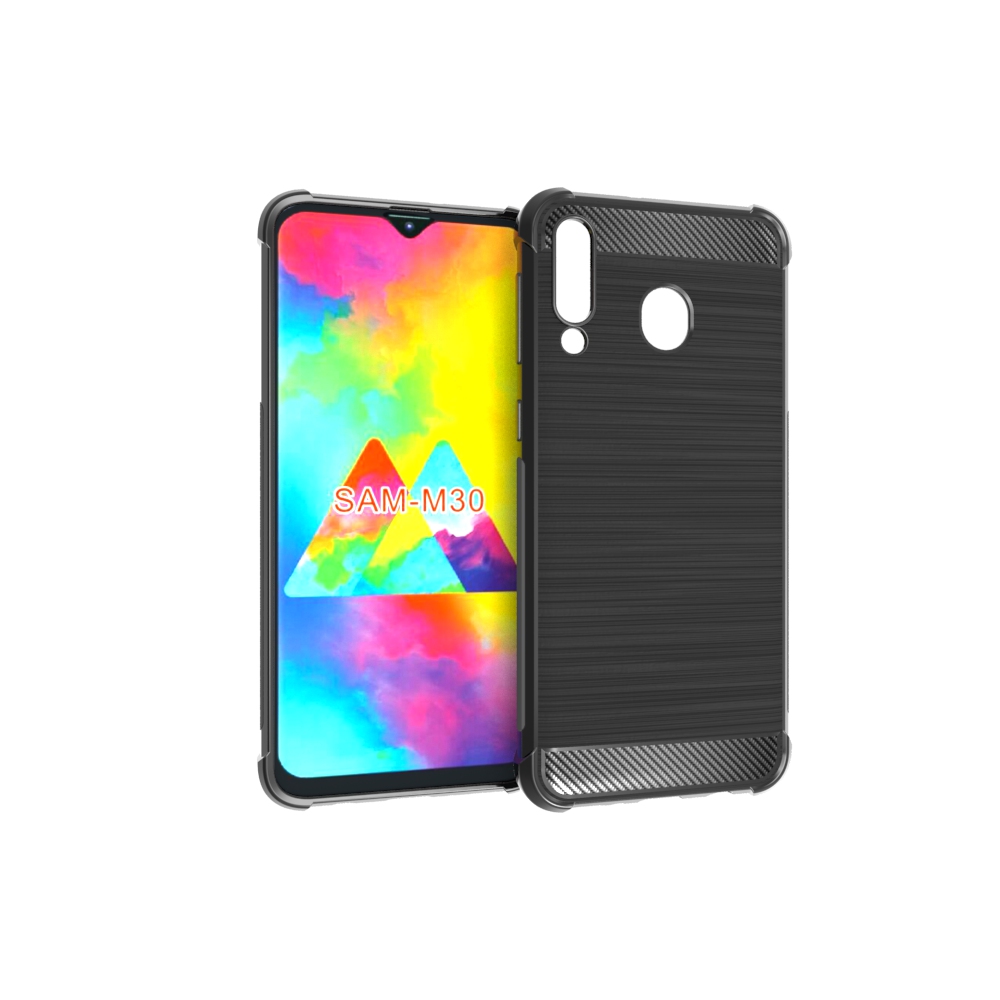 Carbon Fiber Cover soft Tpu Brushed case For Samsung M30