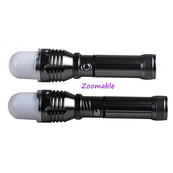 Sliver Aluminum 3 Modes Dimmable Night Hunting Flashlight Baton With Usb Rechargeable Batteries