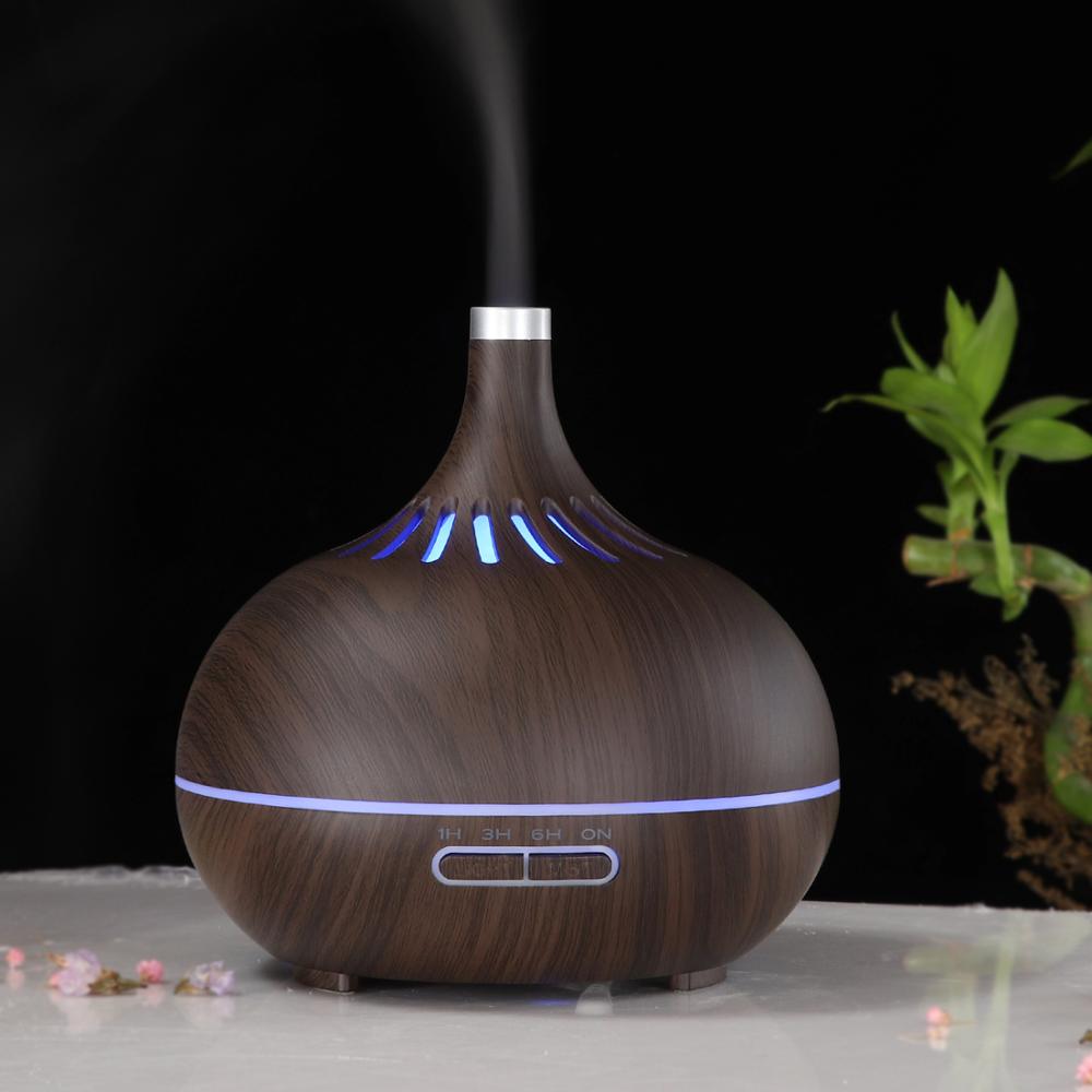 Professional Electronic Fragrance Dispenser, 400ml Wood Grain Aroma Diffuser, Air Humidifier