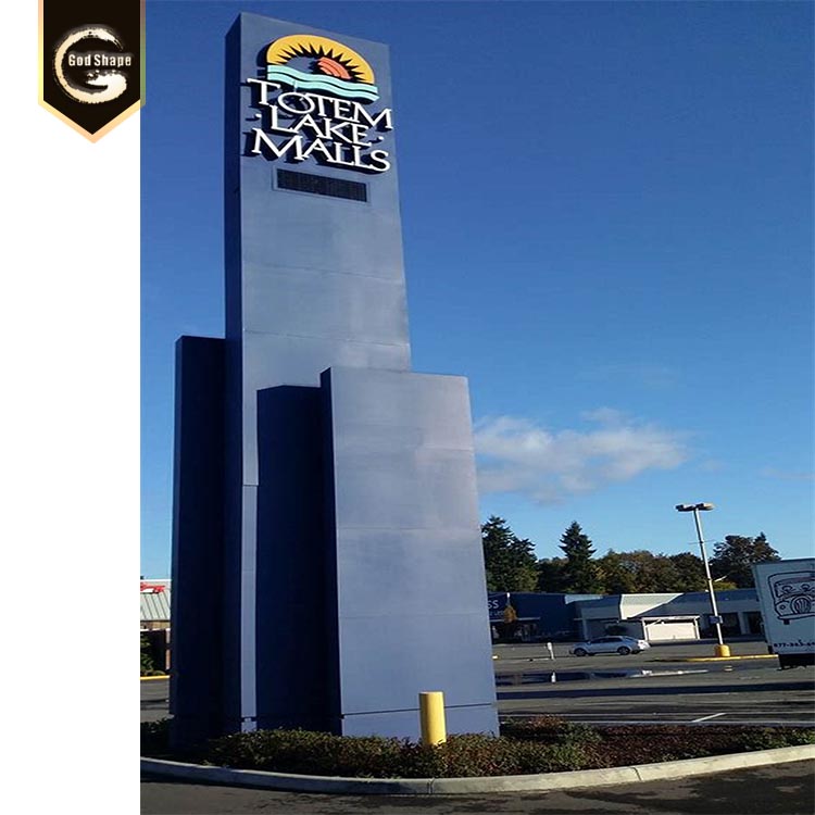 GS OEM custom design outdoor pylon sign double side company business information pylons signages display