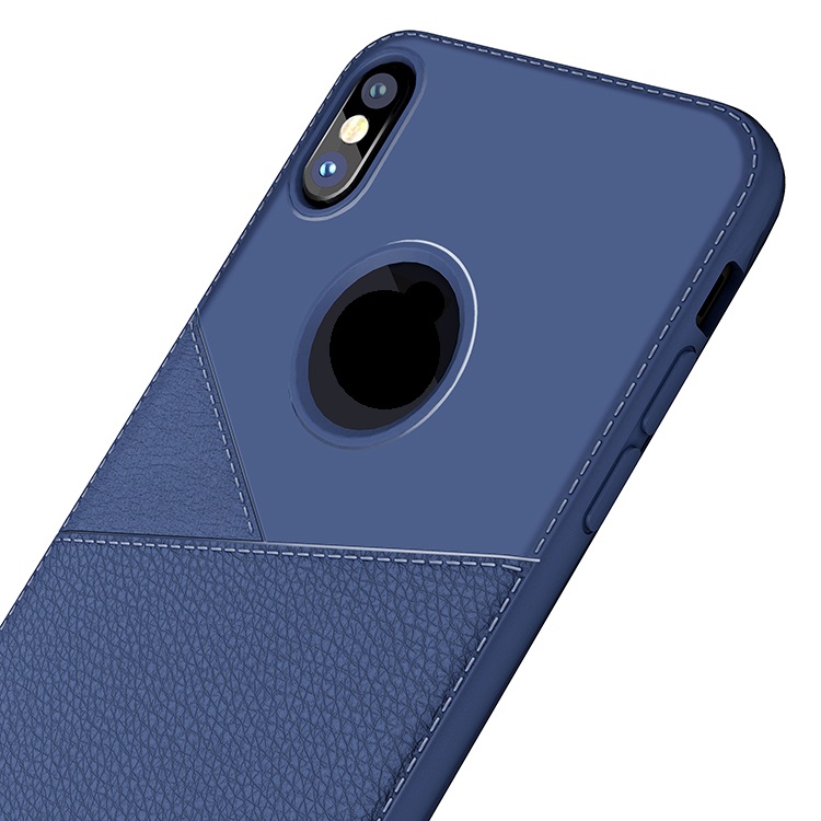 Slim Business Style Leather Pattern Case for iPhone XS Max Soft TPU Cover