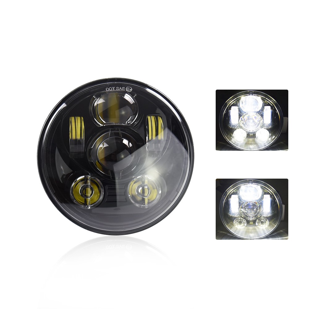 High quality 5.75inch led headlight 12v 24v round led headlights for motorcycle H4 plug offroad truck