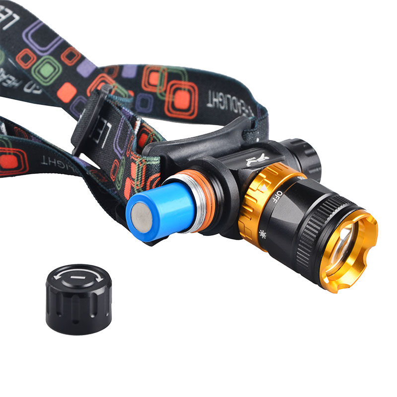 IP68 Aluminum Alloy  Waterproof Head Strap Headlamp T6 LED Diving Waterproof Headlamp