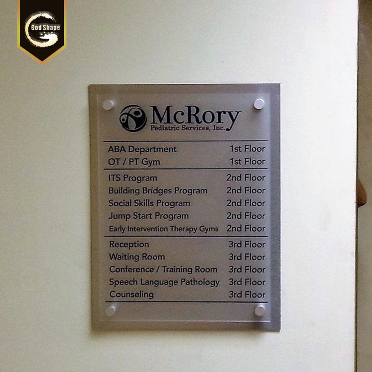 Indoor free standing aluminum directional road sign wayfinding sign