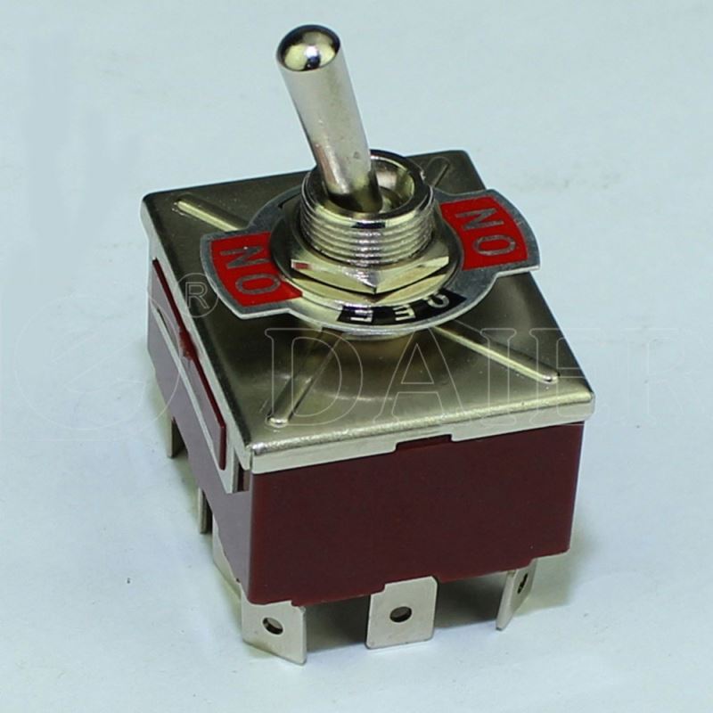 12MM 15A 250V 4PDT 12Pin Locking 3 Stage Toggle Switch ON OFF ON